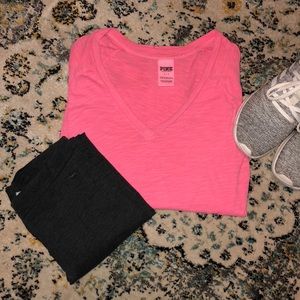 Victoria Secret Pink Long Sleeve V-Neck T 